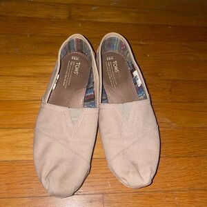 TOMS Light Brown Canvas Slip-Ons